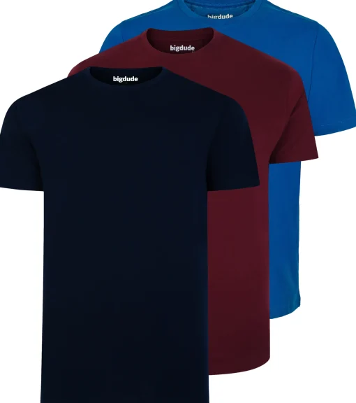 New Bigdude 3 Pack Plain T-Shirts T-shirts