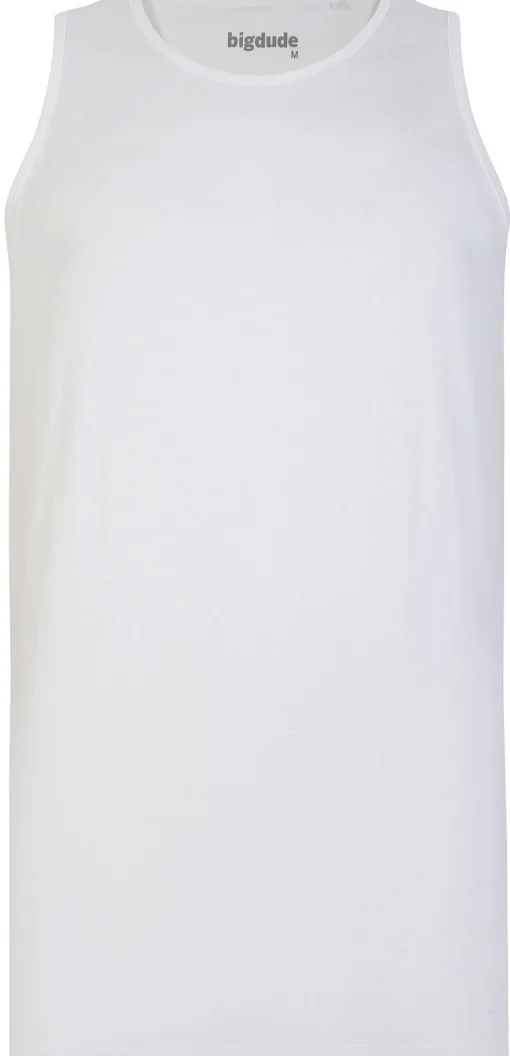 Hot Bigdude 3 Pack Plain Vests White Tank Tops