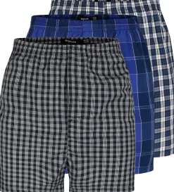 Online Bigdude 3 Pack Woven Boxer Shorts Navy Underwear