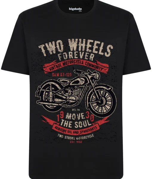 Discount Bigdude Bike Print T-Shirt Black T-shirts