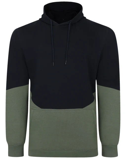 Best Bigdude Block Panel Hoody Navy/Sage Green Hoodies
