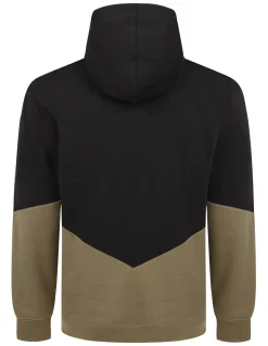 Sale Bigdude Block Panel Hoody Black/Khaki Hoodies