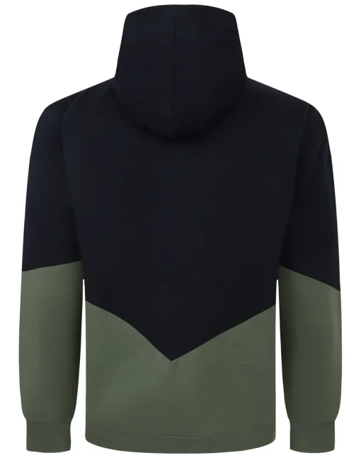 Fashion Bigdude Block Panel Hoody Navy/Sage Green Tall Hoodies