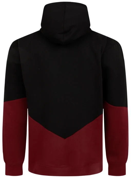 Sale Bigdude Block Panel Hoody Black/Burgundy Tall Hoodies