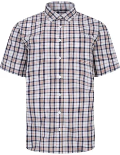 Discount Bigdude Button Down Collar Checked Shirt Yellow/Navy Casual Shirts