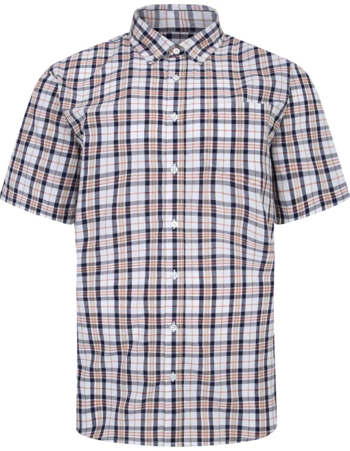 Discount Bigdude Button Down Collar Checked Shirt Yellow/Navy Casual Shirts