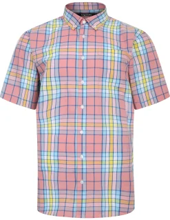 Discount Bigdude Button Down Collar Checked Shirt Multi Tall Casual Shirts