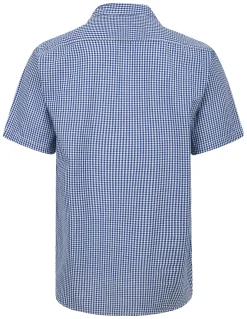 Outlet Bigdude Button Down Collar Checked Shirt Royal Blue/White Tall Casual Shirts