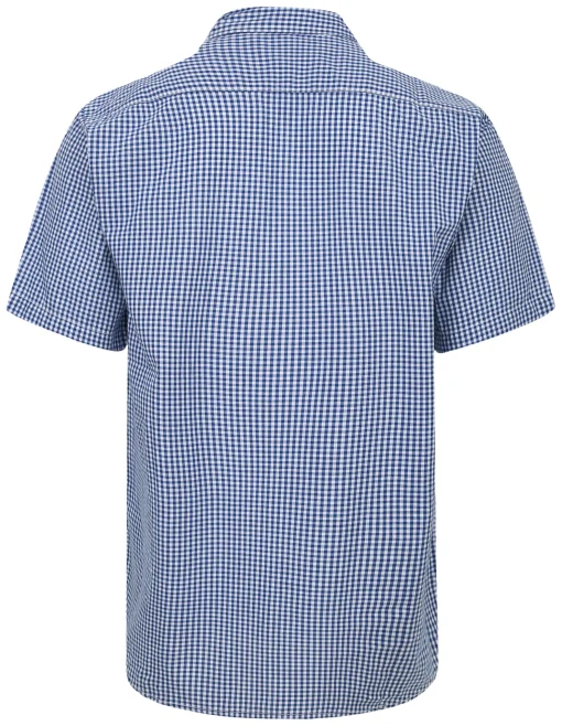 Outlet Bigdude Button Down Collar Checked Shirt Royal Blue/White Tall Casual Shirts