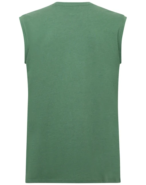 Clearance Bigdude California Print Sleeveless T-Shirt Deep Green Tall T-shirts