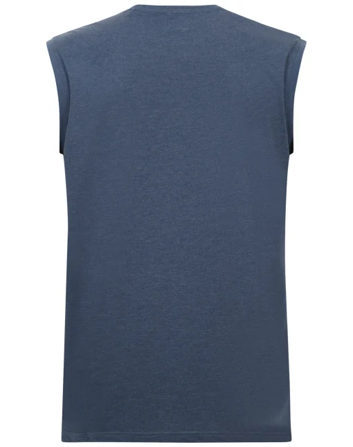 Discount Bigdude California Print Sleeveless T-Shirt Dark Denim Tall T-shirts
