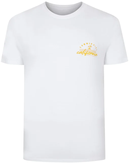 New Bigdude California Print T-Shirt White T-shirts