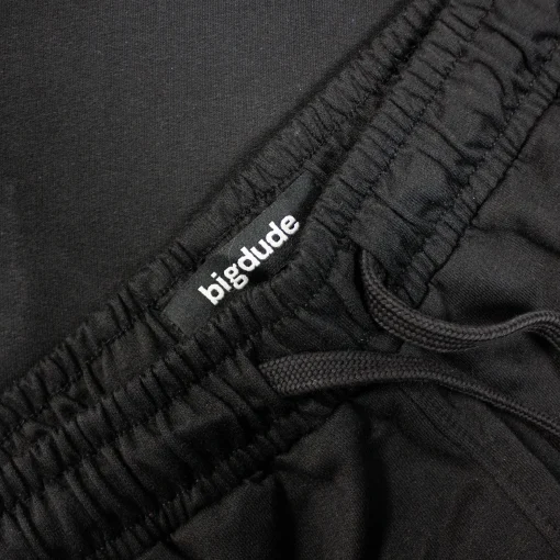 Online Bigdude Camo Side Panel Loopback Jogger Shorts Black Shorts