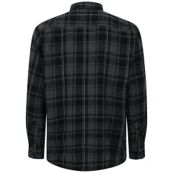 New Bigdude Checked Flannel Long Sleeve Shirt Charcoal/Blue Casual Shirts