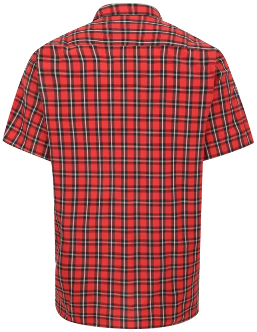 Hot Bigdude Checked Poplin Short Sleeve Shirt Pepper Red/Black Casual Shirts