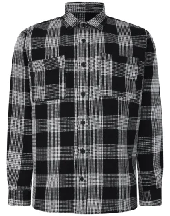 Best Bigdude Checked Waffle Shirt Black/White Casual Shirts