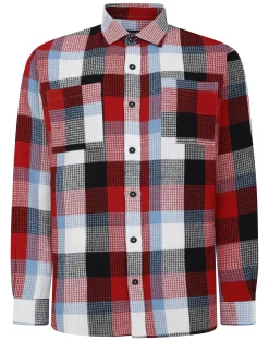 Hot Bigdude Checked Waffle Shirt Pepper Red/Blue Casual Shirts