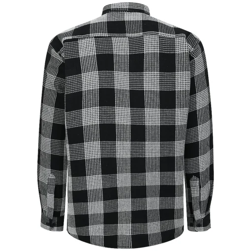 New Bigdude Checked Waffle Shirt Black/Charcoal Tall Casual Shirts