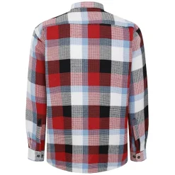 Hot Bigdude Checked Waffle Shirt Pepper Red/Blue Tall Casual Shirts