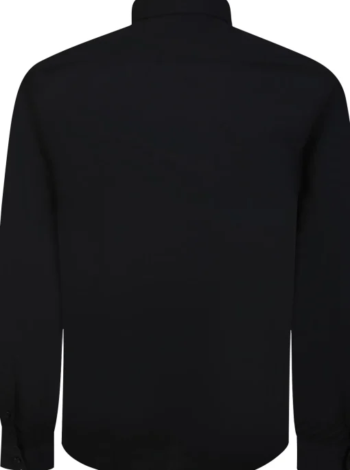 Fashion Bigdude Classic Long Sleeve Poplin Shirt Black Dress Shirts