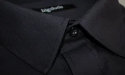 Fashion Bigdude Classic Long Sleeve Poplin Shirt Black Dress Shirts