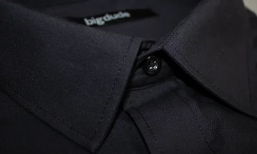 Fashion Bigdude Classic Long Sleeve Poplin Shirt Black Dress Shirts