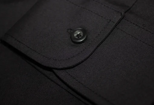 Fashion Bigdude Classic Long Sleeve Poplin Shirt Black Dress Shirts