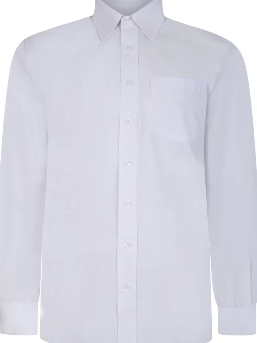 Best Bigdude Classic Long Sleeve Poplin Shirt White Dress Shirts
