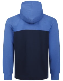 Best Bigdude Color Block Zipped Hoody Navy/Royal Blue Tall Hoodies