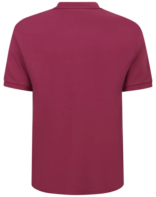 Outlet Bigdude Contrast Placket Polo Shirt Mauve Polo Shirts