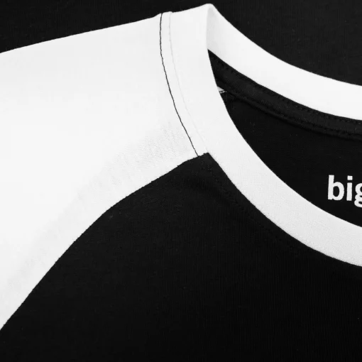 Sale Bigdude Contrast Raglan Sleeve T-Shirt Black/White Tall T-shirts