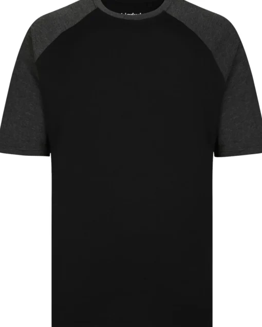 Clearance Bigdude Contrast Raglan Sleeve T-Shirt Black/Charcoal T-shirts