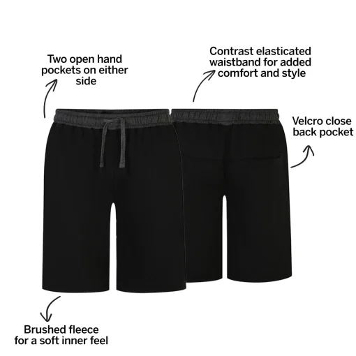 Outlet Bigdude Contrast Sweat Shorts Black Shorts