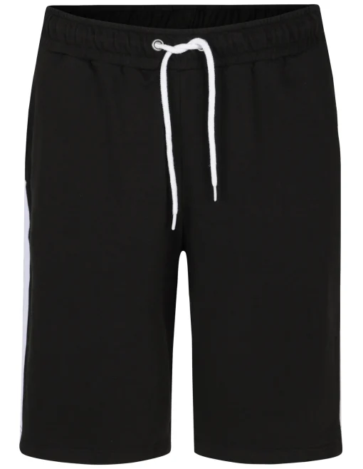 Clearance Bigdude Contrast Tape Loop Back Shorts Black Shorts