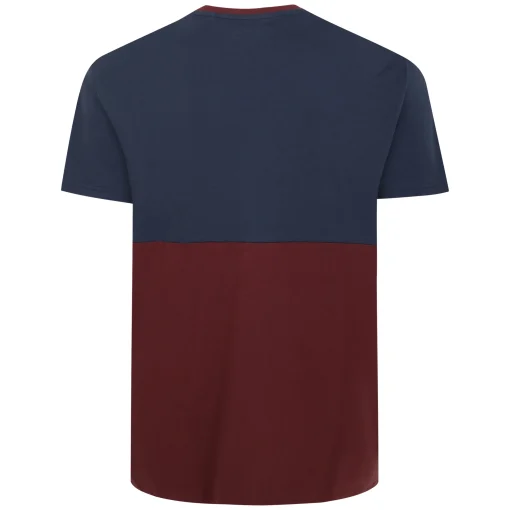 Fashion Bigdude Cut & Sew Pyjama Set Burgundy/Navy Pajama Sets|Pajamas
