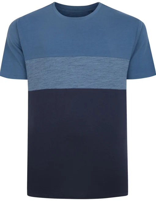 Outlet Bigdude Cut & Sew Space Dye T-Shirt Navy T-shirts