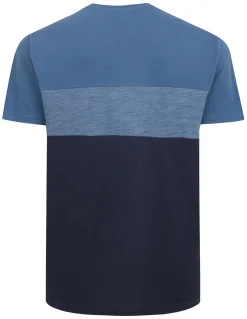 Outlet Bigdude Cut & Sew Space Dye T-Shirt Navy T-shirts