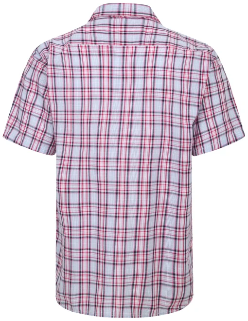 Hot Bigdude Cutaway Collar Checked Shirt Pink/White Casual Shirts