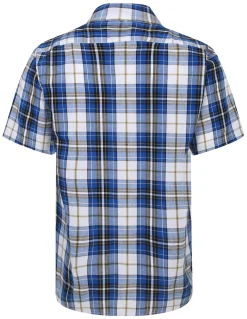 Best Bigdude Cutaway Collar Checked Shirt Royal Blue/White Tall Casual Shirts