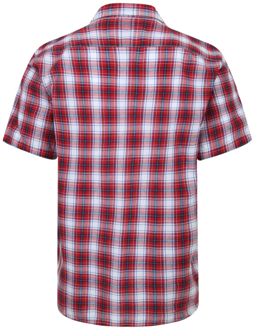 Hot Bigdude Cutaway Collar Checked Shirt Red/Royal Blue Tall Casual Shirts