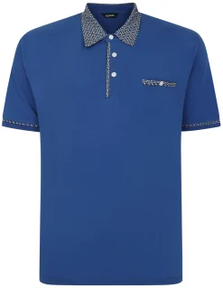 Hot Bigdude Designer Collar Polo Deep Blue Tall Polo Shirts