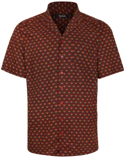 Best Bigdude Diamonds Viscose Relaxed Collar Shirt Mustard Tall Casual Shirts