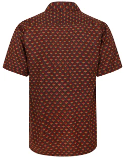 Best Bigdude Diamonds Viscose Relaxed Collar Shirt Mustard Tall Casual Shirts