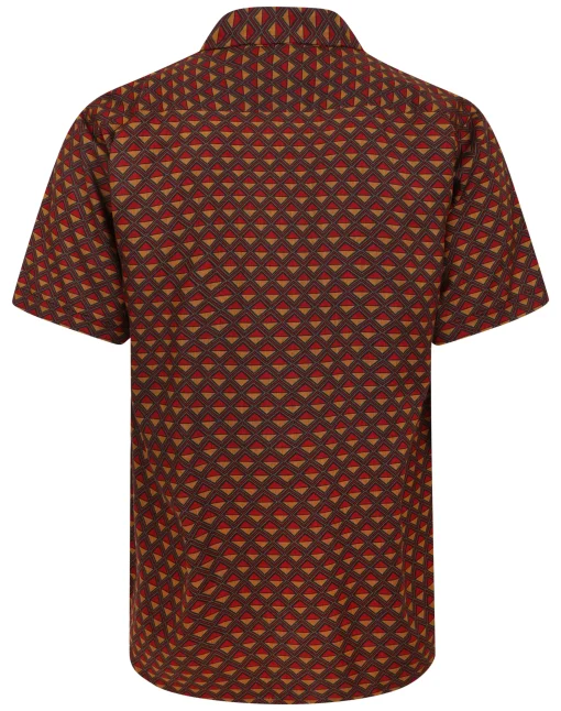 Best Bigdude Diamonds Viscose Relaxed Collar Shirt Mustard Tall Casual Shirts