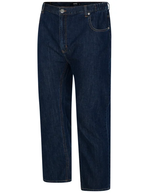 Online Bigdude Elasticated Waist Jeans Dark Wash Jeans