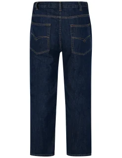 Online Bigdude Elasticated Waist Jeans Dark Wash Jeans