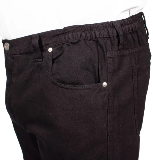 Fashion Bigdude Elasticated Waist Jeans Black Jeans