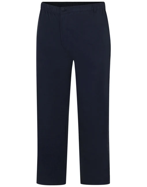 Outlet Bigdude Elasticated Waist Every Day Trousers Navy Casual Pants