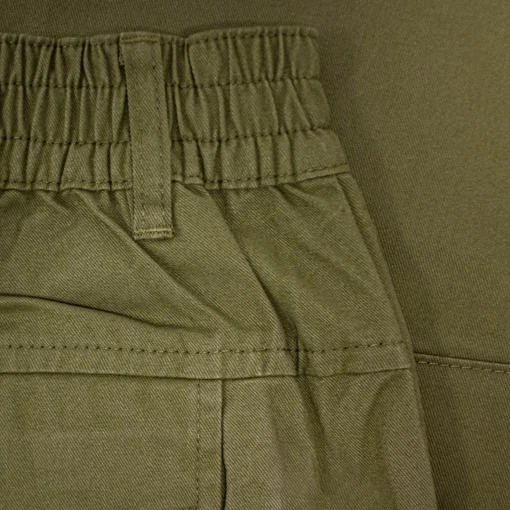 Hot Bigdude Elasticated Waist Cargo Trousers Dark Khaki Cargos|Casual Pants