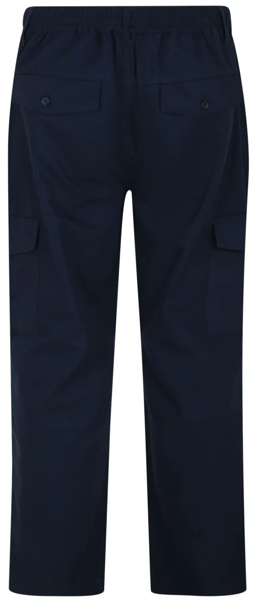 New Bigdude Elasticated Waist Cargo Trousers Navy Cargos|Casual Pants